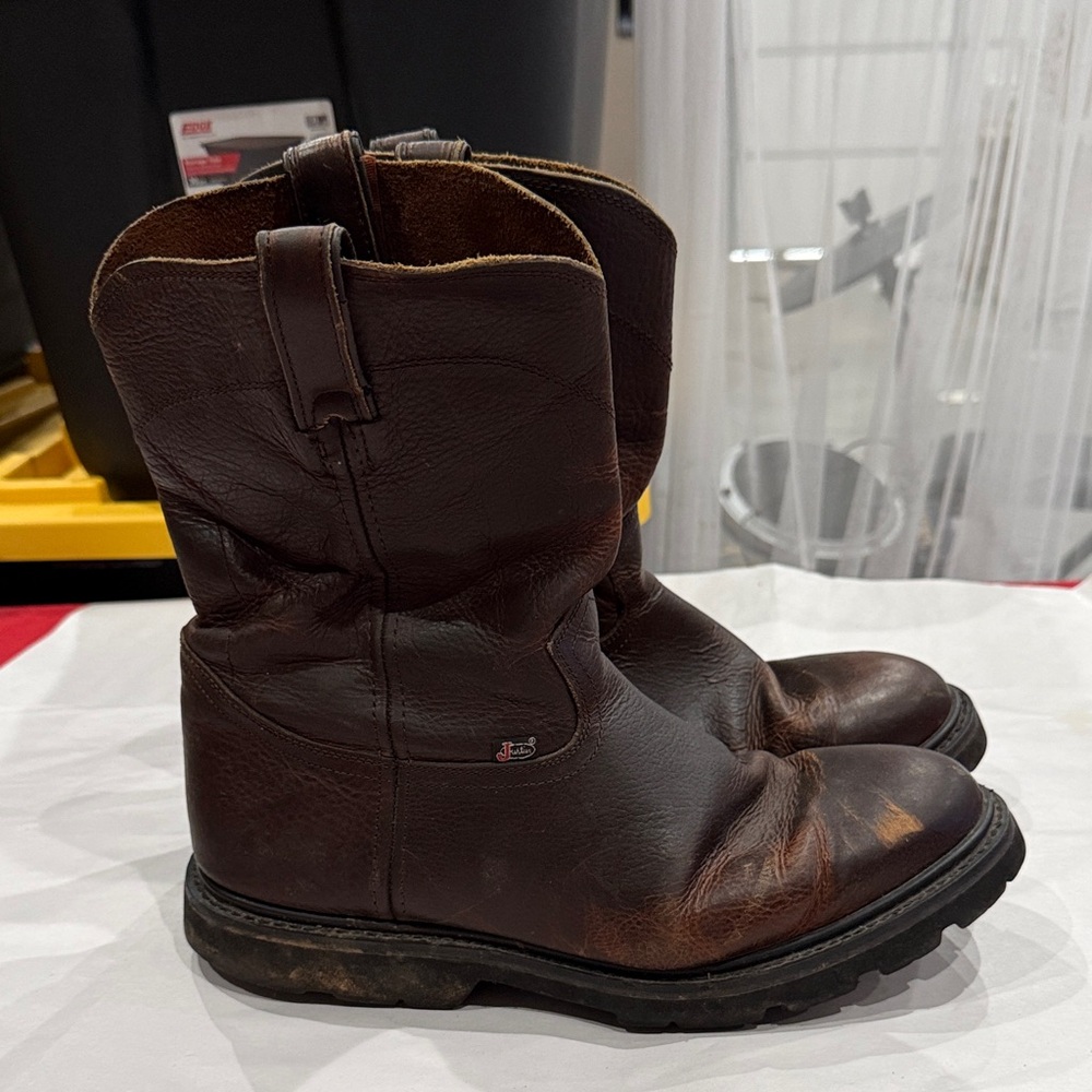 Men's Brown Leather Work Boots